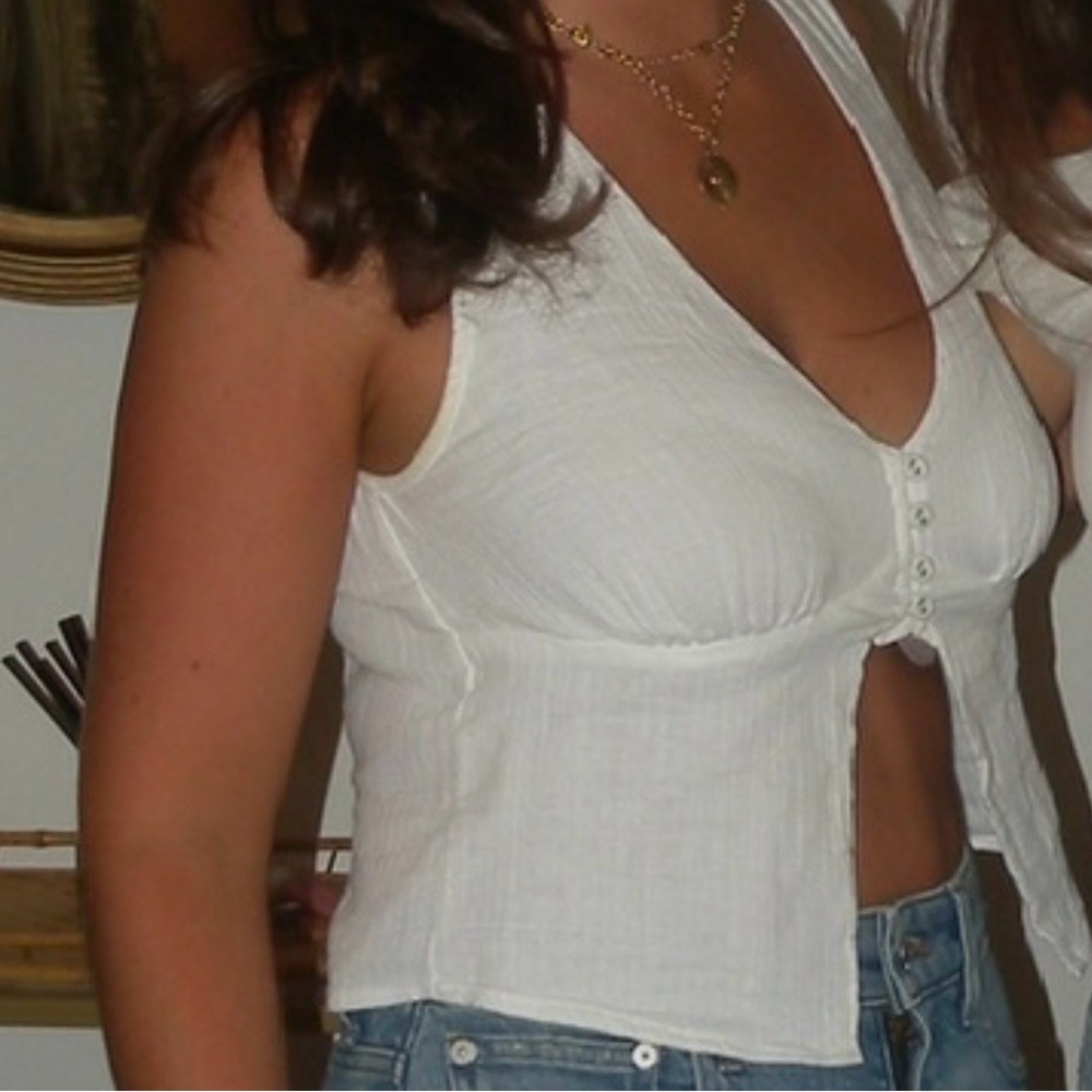 White Sleeveless Top